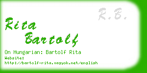 rita bartolf business card